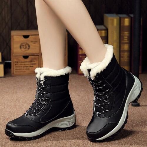 Winter Shoes Women Boots Plus Size 42 Waterproof Platform Boots For Women Snow Boots Women Winter 2021 Botas Mujer Black White