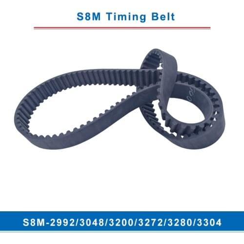Timing belt S8M-2992/3048/3200/3272/3280/3304 teeth pitch 8 mm circular teeth belt width 20/25/30/40 mm for 8M timing pulley