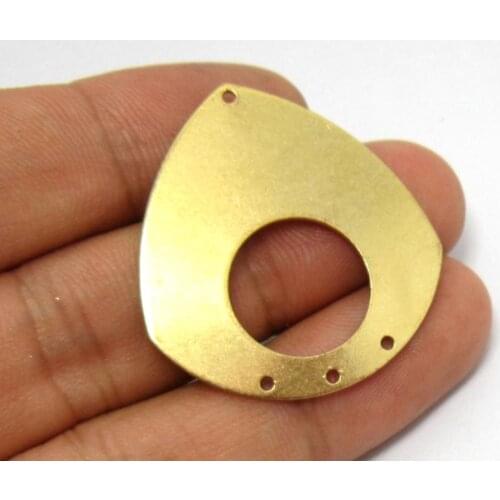 20pcs Brass pendant 35.5x33mm Raw brass connector drop earrings pendant 4 holes R529