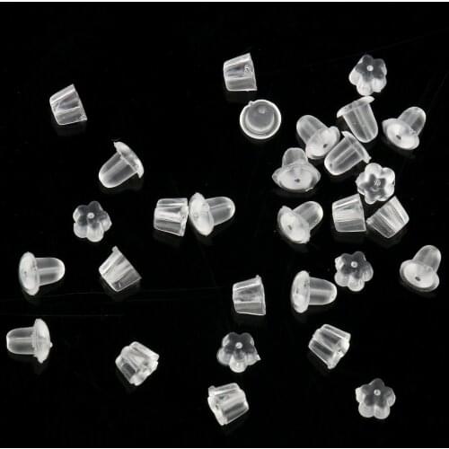 100/200pcs Silicone Bullet Rubber Earring Back Stoppers for Stud Earrings Ear Post Tube Ear Plugs Jewelry Findings Wholesale