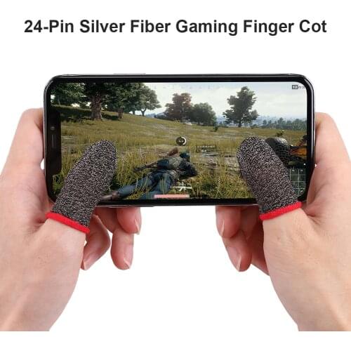 2pcs 24-Stitch Breathable Mobile Game Controller Finger Sleeve Cover Sweat Anti-Skid Touch Screen Finger Thumb Glove for PUBG