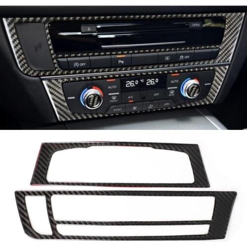 2pcs Carbon Fiber Style CD Air Conditioning Panel Cover Accessory Fits for A6 A7 2012-2018 car style accessories