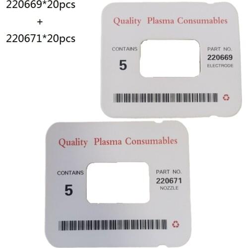 220669+220671 HMX 45 Cutting Torch Consumables Tips Electrodes 45Amp 40pcs pack