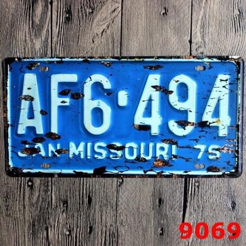 30x15cm Missouri License Plate Car Number Garage Poster Metal Tin Signs Art Wall Bar Cafe Decor