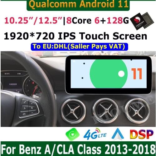 10.25" Snapdragon Android 11 Car Multimedia Player GPS Radio for Mercedes Benz A W176 CLA C117 X117 GLA X156 2013-2018