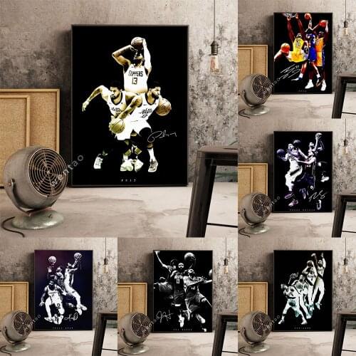 Basketball Stars Shooting Basketball Fans Room Decoration High Definition Printing Poster Canvas Painting