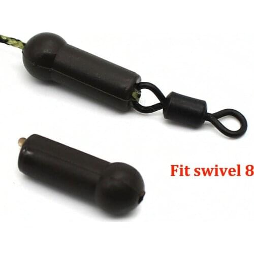 100Pcs Fishing Buffer Beads Rubber Helicopter Rig Hair Sleeve Tube Knot Protector Beads Carp Fishing Accessories Terminal Tackle