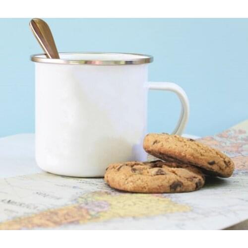 Breakfast Milk Cup Outdoor Home Vintage Style Handmade Enamel Cups Mug for Drinking Coffee Beer Tea Mug Camping Hiking Muds Gift