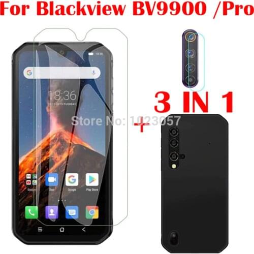 3-in-1 Case + Camera Tempered Glass On For Blackview BV9900 Pro Screen Protector Glass For Blackview BV9900 BV9900E 2.5D Glass