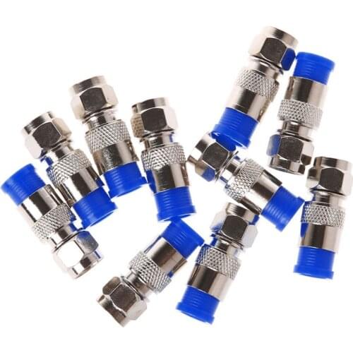 10Pcs RG6 RG59 F Compression Connectors Coaxial Coax Cable Fitting Tools O-Ring