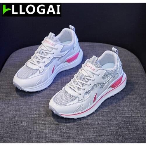 Fashion Womens White Platform Sneakers Women Shoes Korean Casual Chunky Sport Shoes White Vulcanized Tennis Female Basket Femme