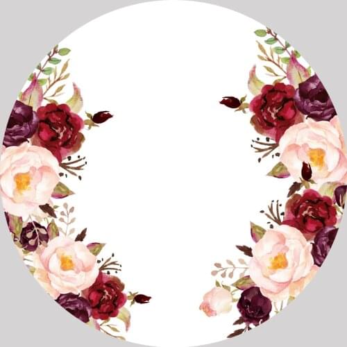 Circle Round Backdrop Flower Floral Wedding Party Photocall Bridal Shower Photography Bacground Custom Photo Studo Table Cover