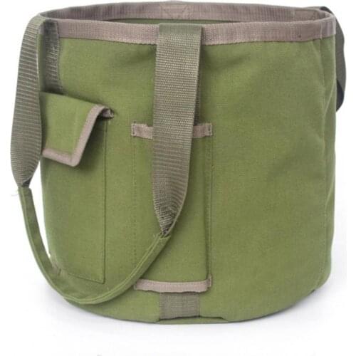 Lightweight Portable Rainproof Canvas Garden Tool Bucket Tote Bag Canvas Bag Tote Bag Handbag Bucket for Outdoor Camping Fishing