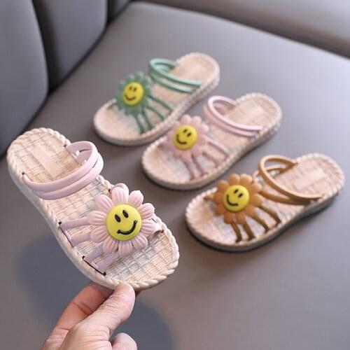 Summer Childrens Slippers Girls Cartoon Indoor Household Bathing Non-slip Wear-resistant Lightweight Breathable Soft Sandals