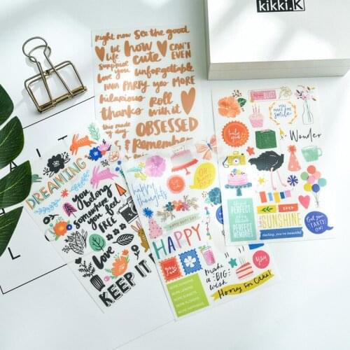 KSCRAFT Happy Thoughts Rub On set for Scrapbooking DIY Projects/Photo Album/Card Making Crafts