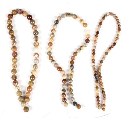 Round stone beads Crazy size beads Crazy agate Synthesis Chain Loose beads making for men women jewelry