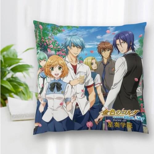 Custom Game Kiniro No Corda Pillow Case Polyester Decorative Pillowcases Zipper Pillow Case Pillowcase Cover Square 40x40cm