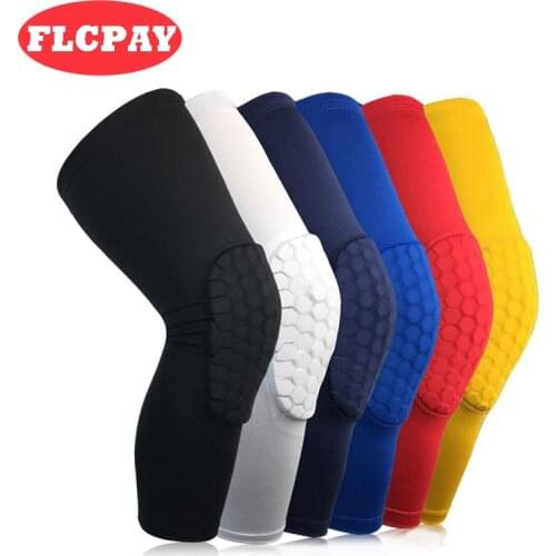 New 1PCS Men Honeycomb Sport Safety Volleyball Basketball Kneepad Compression Socks Knee Wraps Brace Protection Knee Pads
