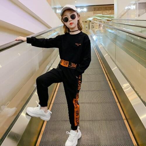 Autumn Clothing New Kids Clothes Sets Girls Spring Teens Casual Big Children Sweater+ Pants Fashionable Letter Sports Suits 4-9Y