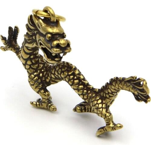 Zodiac Gifts Dragon Copper Craft Pendant Brass Pendants Keychain&Handbag Decoration Gift Jewelries 1/2 Handmade