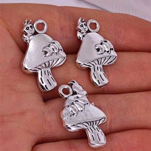 50pcs Hot Sales charm Snail Mushroom Pendants charms DIY for women man Accessories