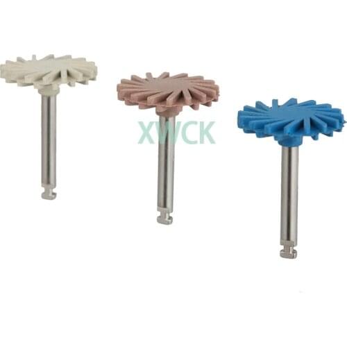 6Pcs/box Dental Composite Resin Polishing 14mm wheel Spiral Drill System Diamond System RA disc spiral Brush Burs