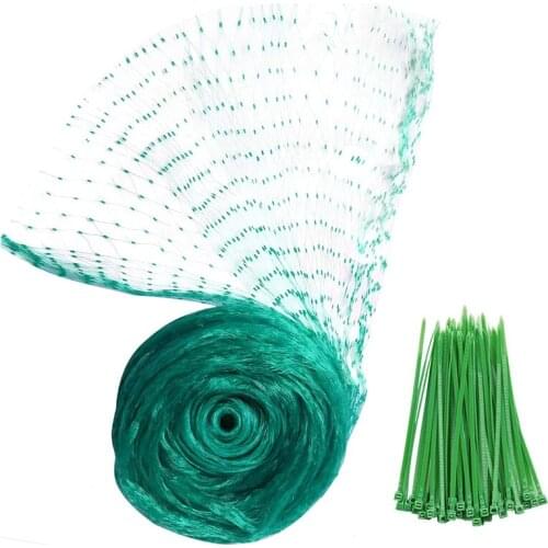 HOT Garden Bird Netting, 13 x 26 Ft Reusable Nylon Garden Netting- Fruit Tree Netting Protect Plants and 50 Pcs Plant Ties