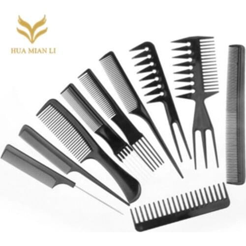 Professional Hair Brush Comb Salon Barber Anti-static Hair Combs Hairbrush Hairdressing Combs Hair Care Styling Tools 10pcs/Set