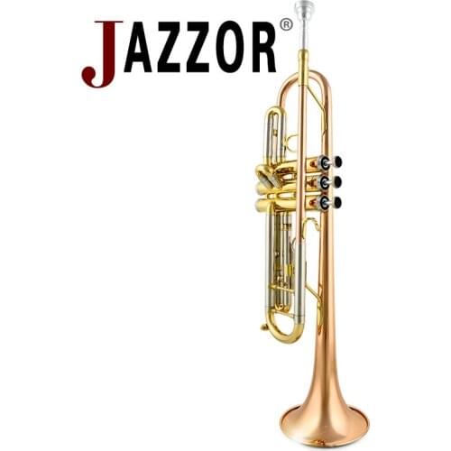 Professional JAZZOR JYTR-M300G Trumpet Gold lacquer B Flat Bb Trumpet with mouthpiece & Hard case high quality wind instruments