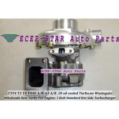 Water Cooled T3T4 T3 T4 TO4E Universal Turbo Turbocharger 5 Bolt compressor a/r .50 turbine A/R .63 T3 flange 300-400HP Gaskets