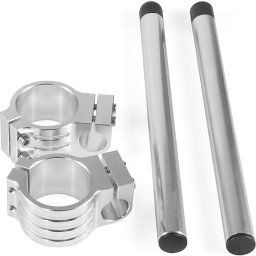 50MM Universal Clip on Bar Handlebar Clip-Ons Silver Clip On Clamp Fork Handle Bar Motorcycle Accessories