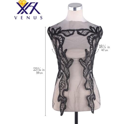 XINFANGXIU Solid Hand Sewing On Rhinestone Applique Clothes trim Patch Wedding Dress Trimming Costume Embellishment