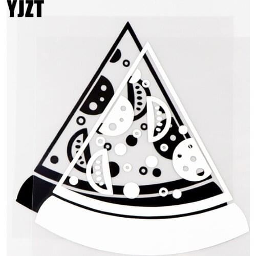 YJZT 13.3×13.5CM Pizza Creative Vinyl Decal Car Body Decoration Exquisite Car Stickers Black/Silver 20B-0084