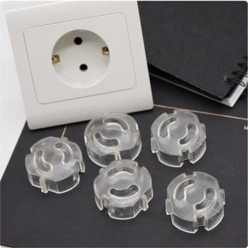 10pcs EU Transparent Baby Safety Electrical Outlet Cover Plugs Power Socket Guard Kids Protection Anti Electric Shock Protector