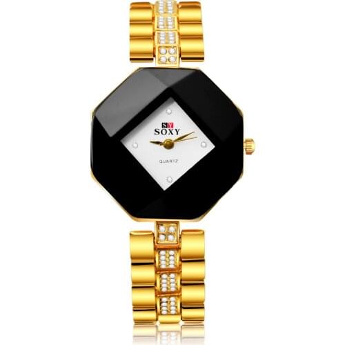 2021 SOXY Casual Watch Dress Women Watches Stylish Crystal Rhinestones Quartz Wristwatch Lady Party Bracelet Bangle Relogio