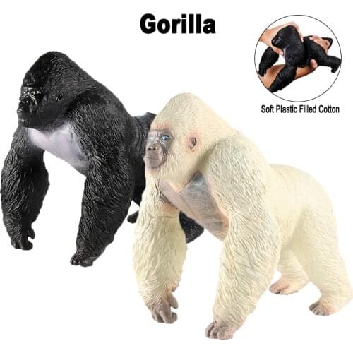 30cm Soft Plastic Filled Cotton Gorilla Action Figure Wild Animal Model Educational Toys For Kids Gift Decor