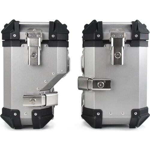 38L Motorcycle Side Luggage box Saddle Bags Tool Case Saddlebags Aluminum Travel Storage Trunk Lock Toolbox Waterproof Universal