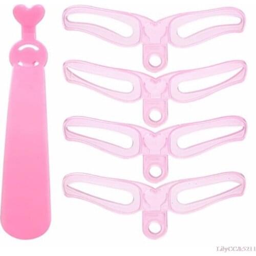 4 in1 Eyebrow Mold Eyebrow Stencils Reusable Design Eyebrow Grooming Card