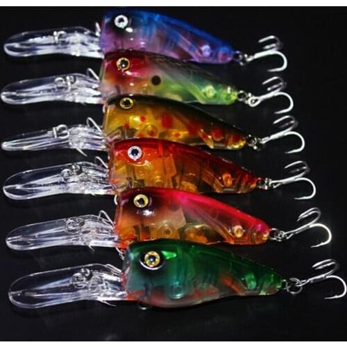 6Pcs Big Mouth Popper Fishing Lure With Belly Luminous Wheel 9cm 11g Wobbler Swimbait Hard Bait Fishing Tackle