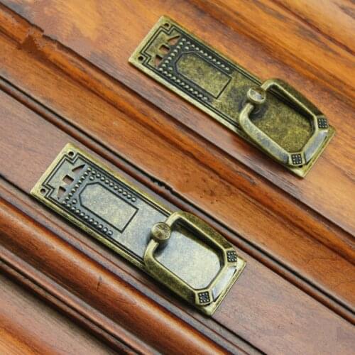 64mm vintage style drop rings furniture handles bronze drawer shoe cabinet knobs pulls 2.5" antique brass dresser door handles