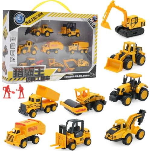 8 Pcs Construction Vehicle Truck Excavator Tractor Digger DieCast Model Toy