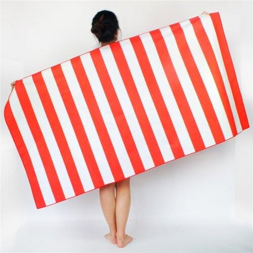 90*170cm Striped Beach Towels Suede Microfiber Travel Quick Drying Outdoors Sports Swimming Bath Towel Camping Yoga Mat Blanket