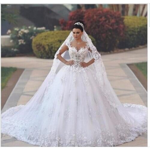 Ball Gown V-Neck Hot New white ivory wedding dress custom beaded Custom Made wedding dress 2020
