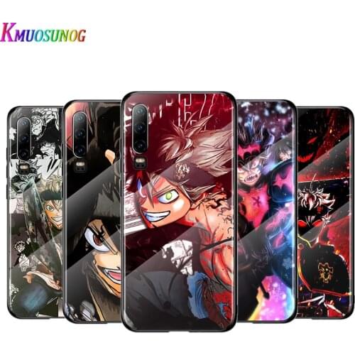 Anime Black Clover For Huawei P40 P30 P20 P10 Pro Plus Lite 5G 2019 Tempered Glass Cover Shell Luxury Phone Case