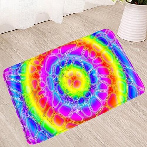 Retro Colorful Geometric Bath Mat Bohemia Absorbent Non-Slip Mats Toilet Shower Douche Doormat Home Kitchen Carpet Bathroom Rug