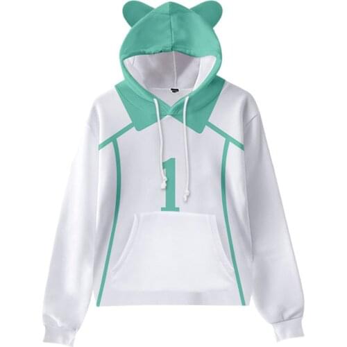 Haikyuu Oikawa Tooru No1 Cosplay Hoodie Kids Cat Ear Print Hooded Pullover Coat