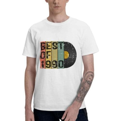 Mens Best Of 1990 T-Shirt Novelty 31th Old Birthday Gift Cool Tshirt Short Sleeve Hip Hop T Shirt Homme 100% Cotton Tee Merch