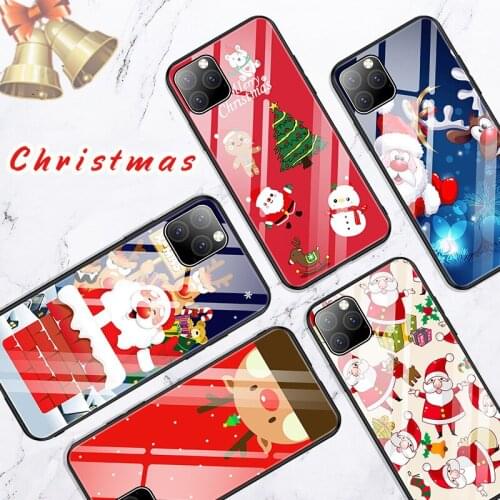 Creative Christmas cartoon tempered glass case for iphoneXS MAX/XS/X/XR/11/11 pro/11 pro max/7/8/7P/8P/6/6S/6P/6SP