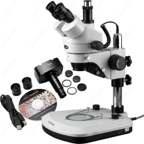 Stereo Zoom Microscope--AmScope Supplies 3.5X-90X Stereo Zoom Microscope + 10MP Camera for Win7 & Mac OS