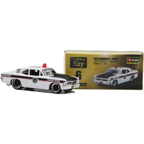 1:64 Bburago Eternal Ray Chevrolet Nova 1970 Diecast Model Car